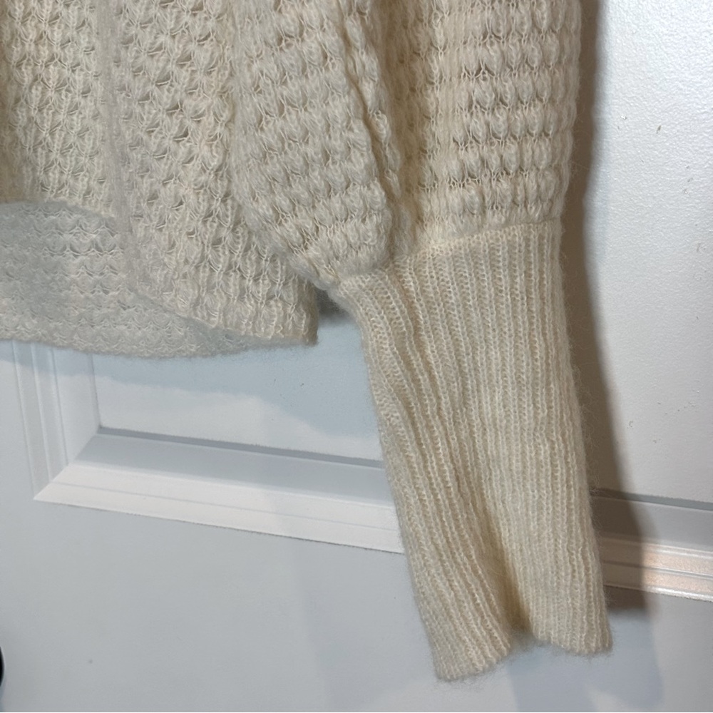 Ulla Johnson Lara Ivory Alpaca Blend Tie Neck Sweater M - Picture 5 of 8